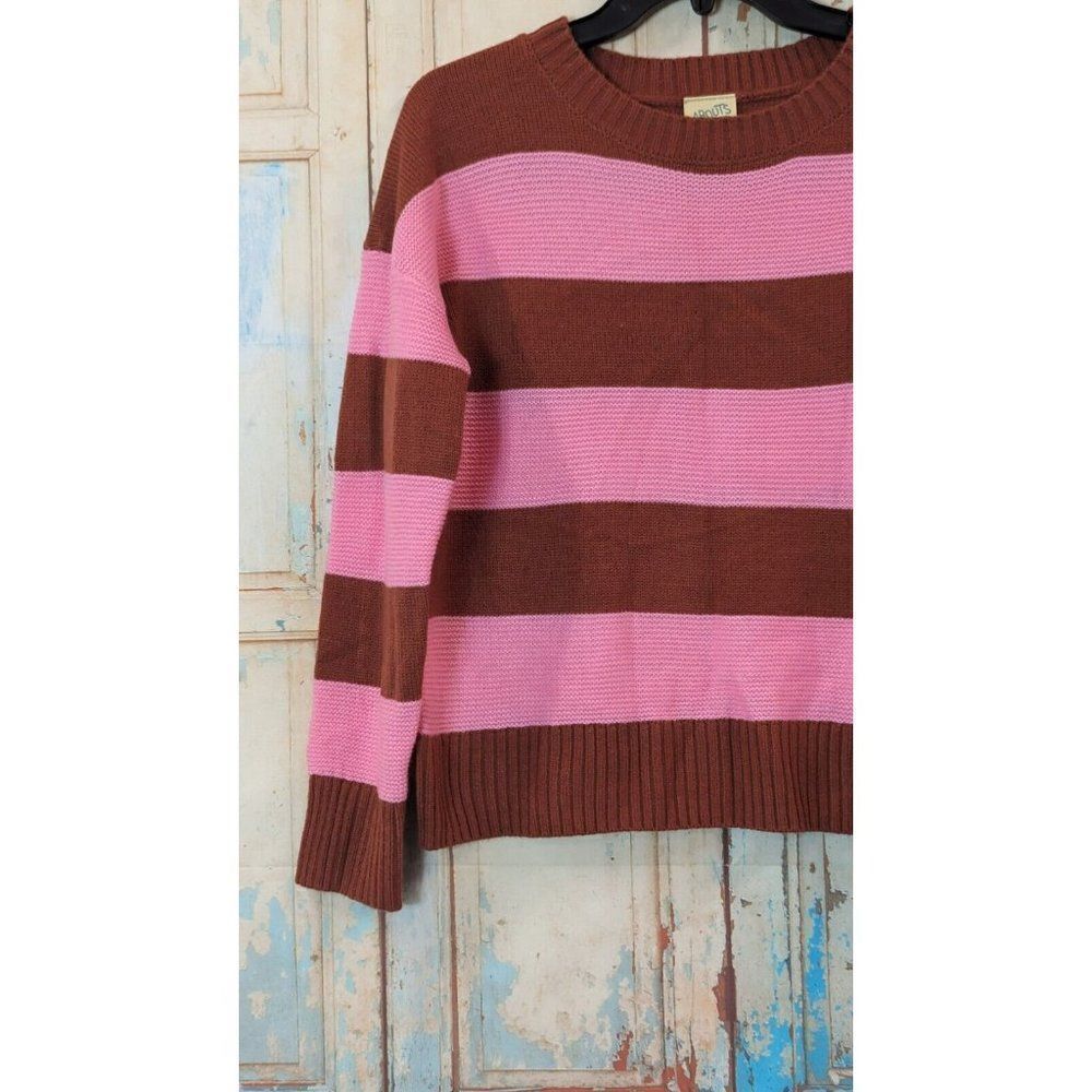 There Abouts Girls Size XL 16 Bright Pink Stripe Sweater Acrylic Long Sleeve - Picture 6 of 9